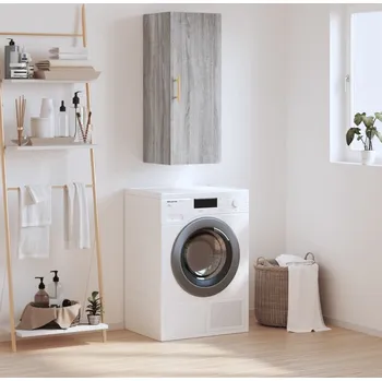 Koupelnový nábytek vidaXL Nástěnná skříňka 34,5 x 34 x 90 cm [828845] Barva: šedá sonoma