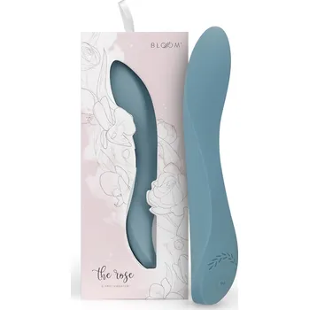 Vibrátor Bloom Rose - silikonový G-bod vibrátor, tyrkysový, akumulátorový