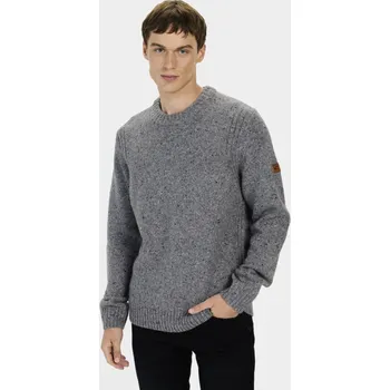 Pánský svetr SVETR CAMEL ACTIVE PULLOVER CREWNECK GREY MELANGE