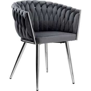 Jídelní židle Jídelní židle COFTON sametová, stříbrná / grafitová