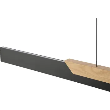 Brilliant Závěsné světlo LED Arcus, černé/hnědé délka 121 cm kov/dřevo černá, hnědá LED 38 W celkem - Doprava zdarma