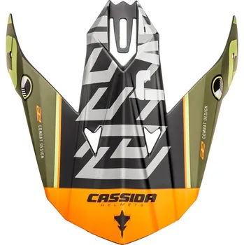 Příslušenství k helmě na motorku Cassida Cross Cup Sonic M142-1833 kšilt matně zelený/oranžový