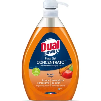 Mycí prostředek Dual Power koncentrovaný prostředek na mytí nádobí s octem 1 l - originál z Itálie