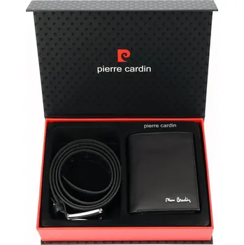 Dárková krabička Pierre Cardin – Luxusní pánská kožená sada peněženka a opasek v dárkové krabičce