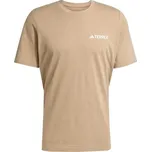 Pánské outdoorové tričko adidas TERREX MOUNTAIN TEE S Hnědá, Bílá