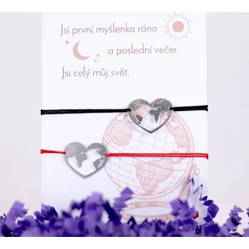 Náramek Stříbrné náramky pro páry - SVĚT