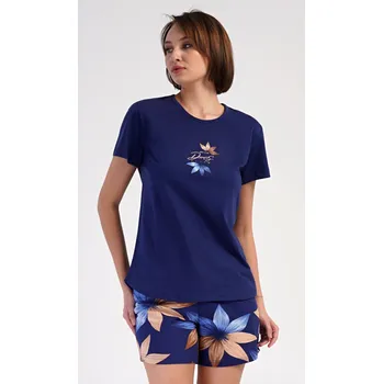 Pánské pyžamo Dámské pyžamo šortky Sára tmavě modrá S