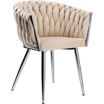 Jídelní židle Jídelní židle COFTON sametová, stříbrná / béžová