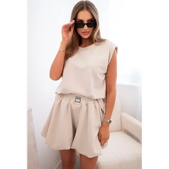 Kesi Dámská souprava ART2018 - halenka + kraťasy Barva: Béžová, Velikost: UNI
