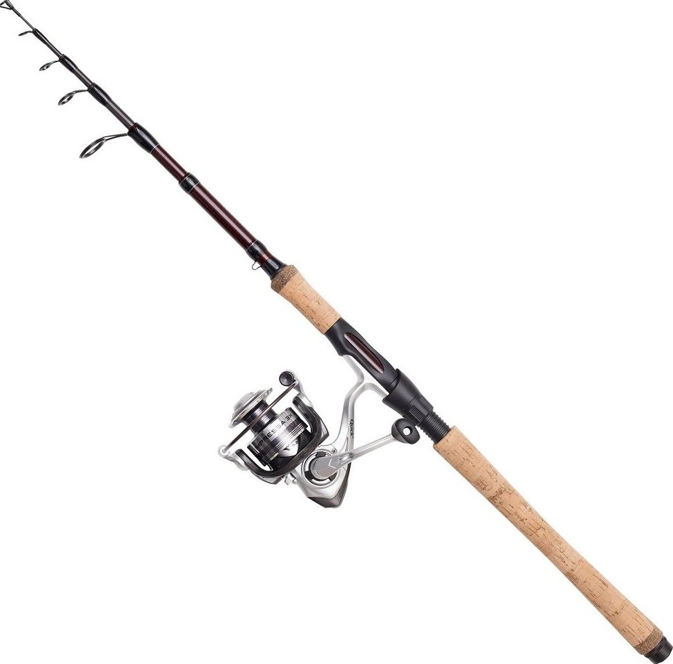 Shakespeare Firebird Tele Canne à pêche et moulinet Combo - Équipement de pêche télescopique portable - Avec ligne - Prêt pour la pêche