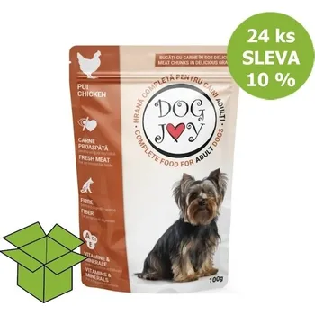 Krmivo pro psa Dog Joy kuřecí v omáčce, kapsa 100 g (24 ks) SLEVA 10 %
