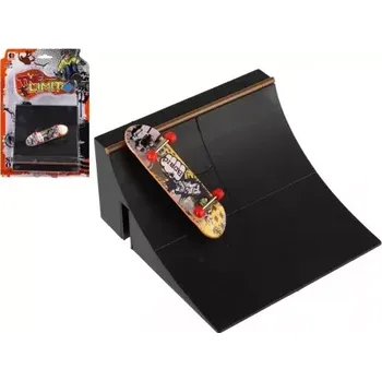 Hračka Teddies Skateboard prstový šroubovací s rampou plast mix druhů na kartě 20x29x7cm