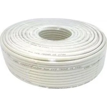 Kabel Koax 75ohm RG6-U CCS, 6,8mm, bílý, balení 100m