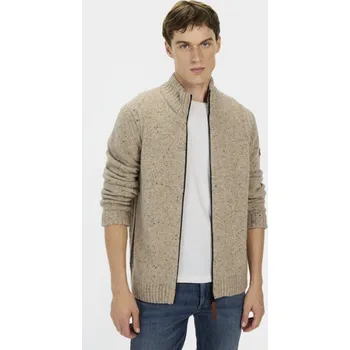 Pánský svetr SVETR CAMEL ACTIVE KNITTED JACKET SAND