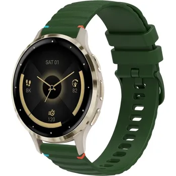 VSECHNONAMOBIL 87453 WAVY Silikonový řemínek pro Garmin Venu 3S tmavě zelený