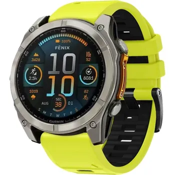 Ostatní příslušenství k chytrým hodinkám VSECHNONAMOBIL 118649 SPORTY QuickFit Vyměnitelný silikonový řemínek pro Garmin - šířka 26mm LIME-BLACK