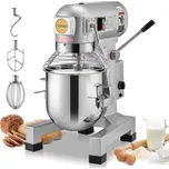 VEVOR Komerční kuchyňský robot, 28,5l profesionální stolní robot se 3 nastavitelnými rychlostmi, hnětač těsta 1100 W s nerezovou mísou a 3 míchacími nástavci, ideální pro restaurace, pekárny, cukrárny, kavárny