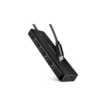 USB hub Axagon HUE-C1C, 4x USB 5Gbps TRAVEL hub, USB-C napájecí konektor, kabel USB-C 19cm