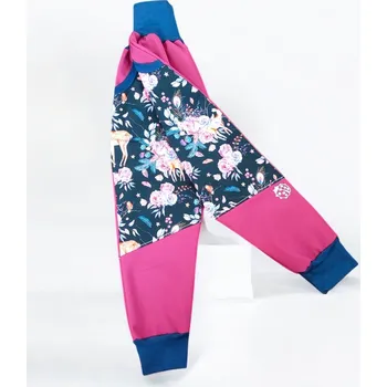 Dívčí kalhoty Holčičí softschell kalhoty srnky růže ostružina Holčičí kalhoty