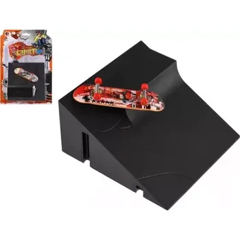 Hudební nástroj pro děti Teddies Skateboard prstový šroubovací s rampou plast mix druhů na kartě 20x29x7cm
