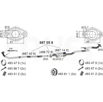 Auto-moto Střední tlumič výfuku ERNST 687058