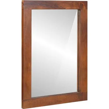 Zrcadlo vidaXL Zrcadlo hnědá a stříbrná 50 x 70 cm Masivní mango dřevo, sklo [4018911]