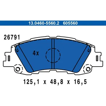 Brzdová destička Sada brzdových destiček, kotoučová brzda ATE 13.0460-5560.2