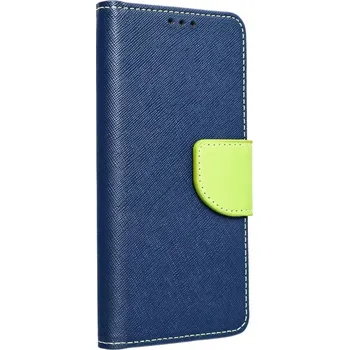 Pouzdro na mobilní telefon Fancy Book flip pouzdro Samsung Galaxy A16 – modro-limetkové (Flipové pouzdro Fancy Book pro Samsung A16 – modro-limetkové, kapsy na karty, TV stojánek, magnetické zavírání)