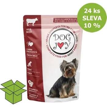Krmivo pro psa Dog Joy hovězí v omáčce, kapsa 100 g (24 ks) SLEVA 10 %