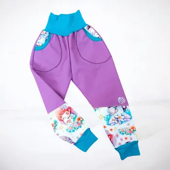 Dívčí kalhoty Holčičí softshell kalhoty holčičky fialová Holčičí kalhoty