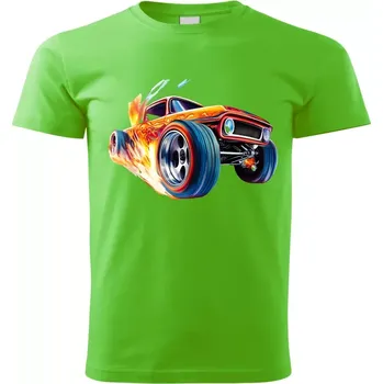 Chlapecké tričko Dětské tričko se sportovním autem zelené vzor č. 117 vel. 146 (dětské tričko se sporťákem )
