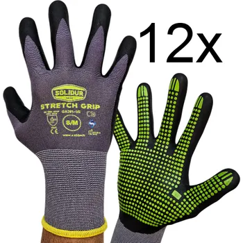 Pracovní rukavice Pracovní rukavice SOLIDUR STRETCH GRIP - sada 12 ks 11 (2XL)