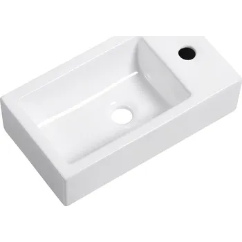 CERANO Keramické umývátko Ruggero, závěsné pravé - bílá lesklá - 44,5x25 cm CER-476993