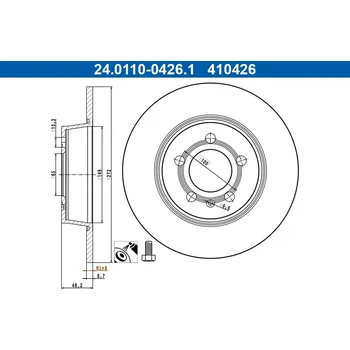 Brzdový kotouč Brzdový kotouč ATE 24.0110-0426.1