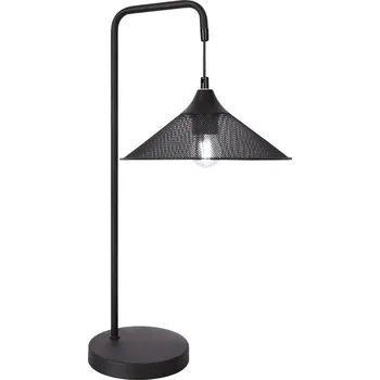 Lampička Stolní lampa Kiruna moderní černá kovová s děrovaným stínidlem do obýváku a ložnice