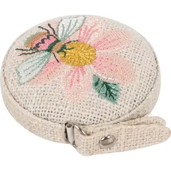 metr Svinovací metr s aplikací Včela na květině 150 Cm (Tape Measure Bee in patchwork)