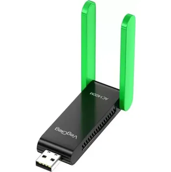 WiFi anténa VegGieg USB síťový adaptér 1400Mb/s Dual Band 5dB, Wi-Fi 6, rychlá bezdrátová síťová karta pro PC, notebook