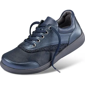 Dámská zdravotní obuv Dámské šněrovací extra široké tenisky, velurová useň, modrá: 38