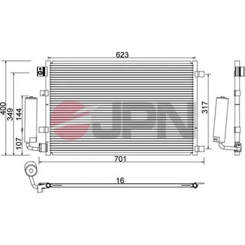 Výparník klimatizace Kondenzátor, klimatizace JPN 60C9110-JPN