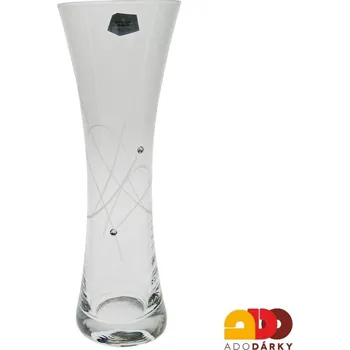 Váza Váza swarovski se dvěma kamínky 19,5 cm (Skleněná váza s komponenty swarovski)