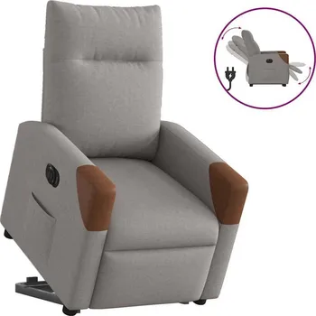 Křeslo vidaXL Elektrické zvedací polohovací křeslo textil [3324024] Barva: taupe