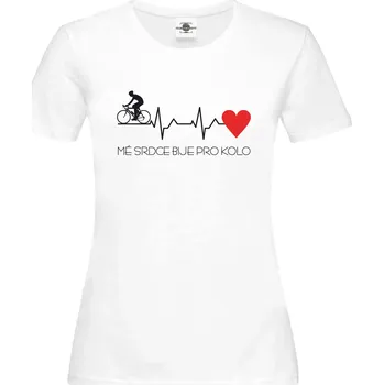 Dámské tričko Tričko Mé srdce bije pro kolo | Puls Druh: Dámské, Barva: Bílá, Velikost: XL