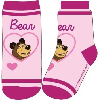 Eplusm Dívčí ponožky MÁŠA A MEDVĚD s medvěd v srdíčku vícebarevné, Velikost: 31/34 31/34