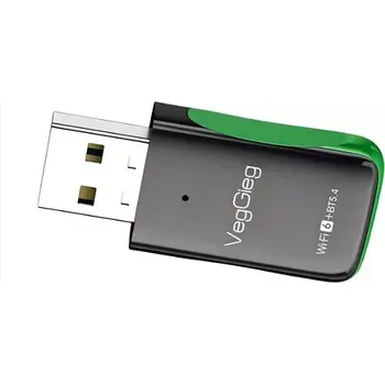WiFi anténa VegGieg USB síťový adaptér 1100Mbps 2 in 1, Wi-Fi 6, Bluetooth 5.4
