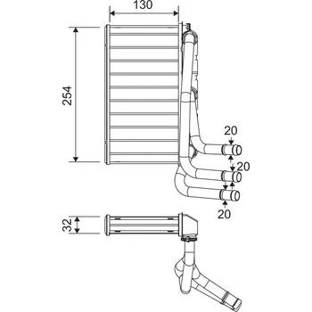 Výměník tepla Výměník tepla, vnitřní vytápění VALEO 811651