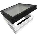 Světlík plochý otevíravý DEKLIGHT NO FRAME/RAL 7021 OPE/EL trojsklo manžeta 15 cm 100×130 cm