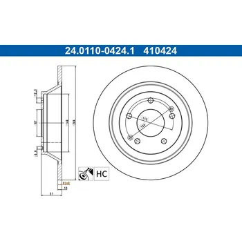 Brzdový kotouč Brzdový kotouč ATE 24.0110-0424.1