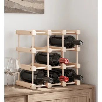vidaXL Stojan na víno na 12 lahví 36 x 23 x 36 cm masivní borové dřevo [353750]