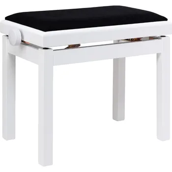 Stagg PB06G WHM VBK, stolička ke klavíru, bílá matná, sametový sedák (Naskladňujeme 2 ks)