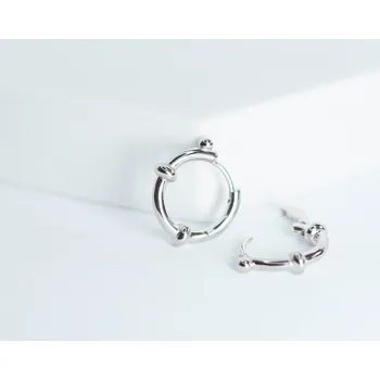 Náušnice Stříbrné kruhové náušnice, WHITE ORCHID Povrchová úprava stříbra: bílé zlato